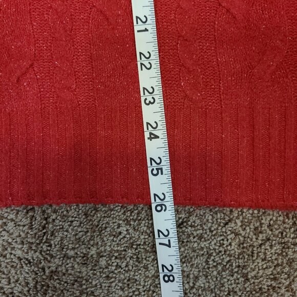 NEW Rafaella Cable Knit Pullover Long Sleeve Red Sweater Size L - Picture 8 of 10